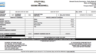 Goodbye, Old Friend: The Last Oddibe McDowell Water Bill We'll Ever See Is $80.55